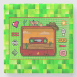 Jeans games pixel art. stone coaster