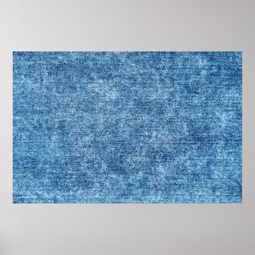 Jeans in acid wash blue Denim background texture Poster