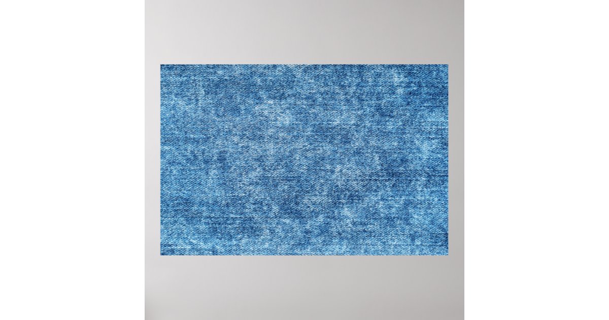 Jeans in acid wash blue. Denim background, texture Poster | Zazzle