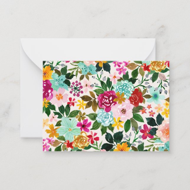 JEAN'S JOY Colorful Floral Note Card (Front)