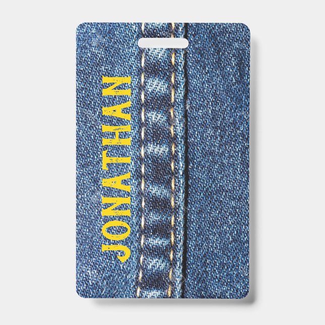 Jeans Luggage Tag / Badge (Front)
