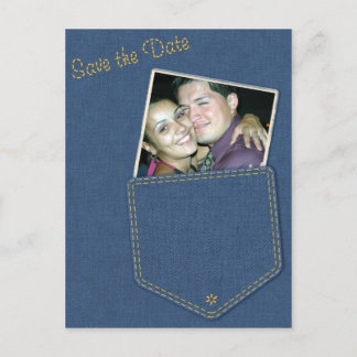 Jeans Pocket Denim Save the Date Postcard