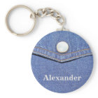 Jeans Pocket Design - Personalized Name Keychain