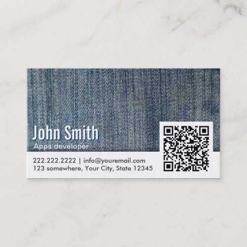 Jeans QR Code Apps developer Business Card