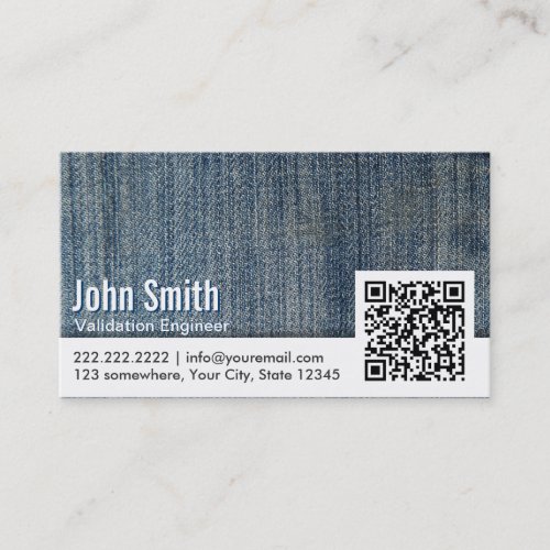 Jeans QR Code Validation Engineer Business Card