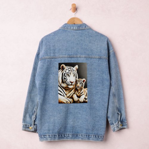 Jeans shirt print tiger denim jacket