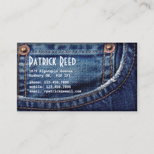 Customizable Jeans - Style C Business Cards