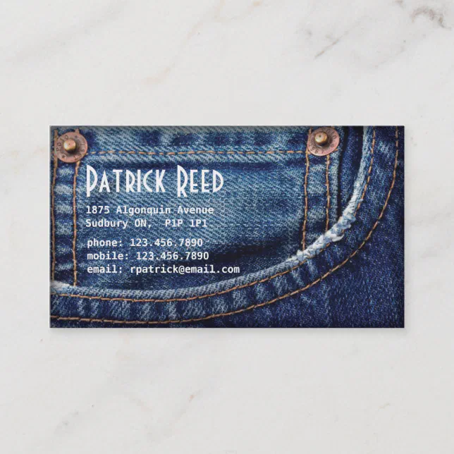 Jeans - Style C Business Card | Zazzle
