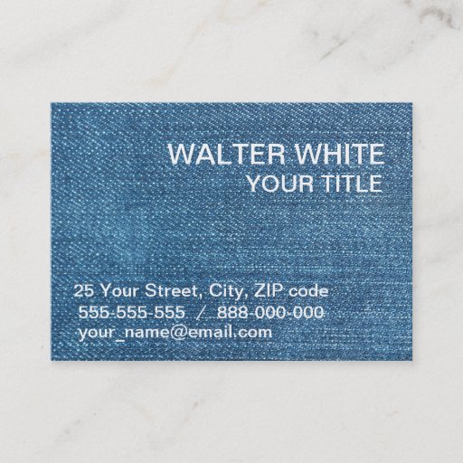 Customizable Jeans texture business card
