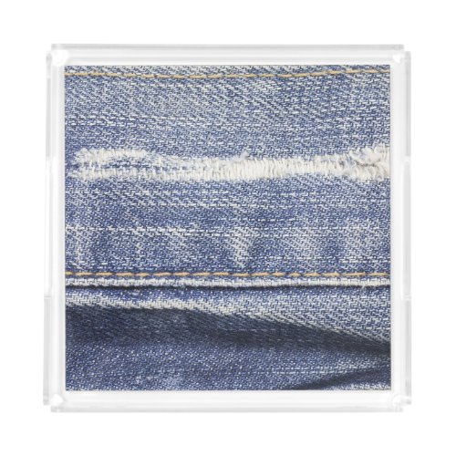 Jeans texture denim background acrylic tray