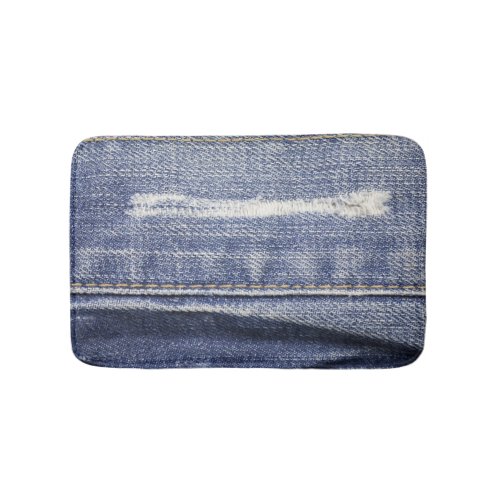 Jeans texture denim background bath mat