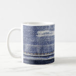 Jeans texture: denim background. coffee mug