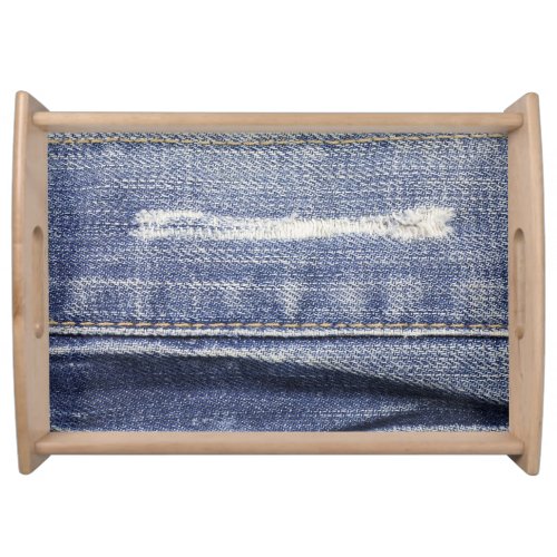 Jeans texture denim background serving tray