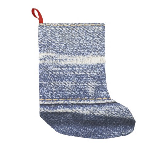 Jeans texture denim background small christmas stocking