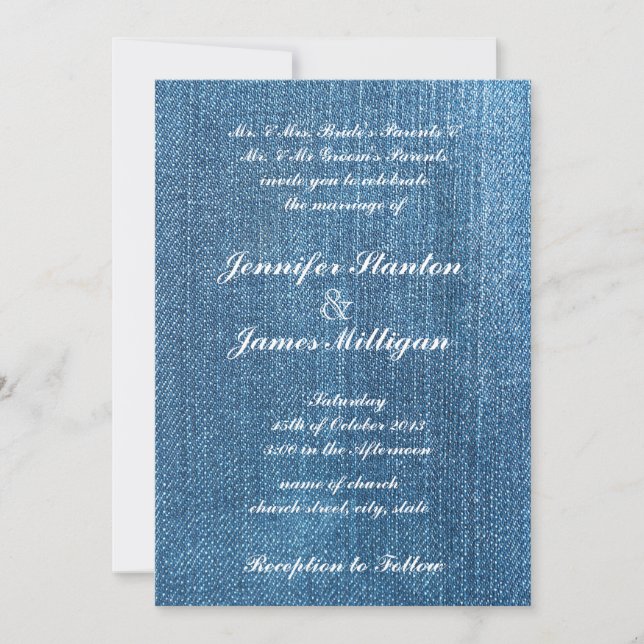 Jeans texture invitation (Front)