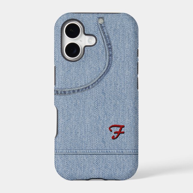 Jeans with Initial Iphone Case (Back)