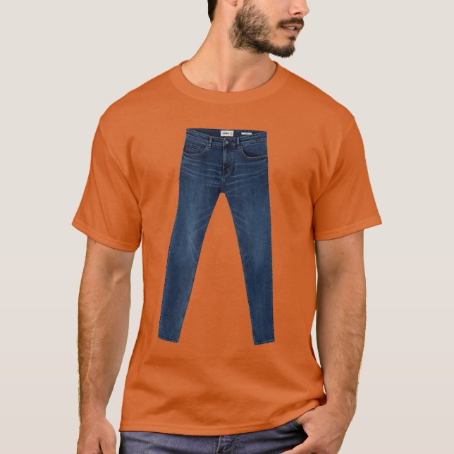 Jeansee Pair of Blue Denim Jeans Quirky Funny Yes  T-Shirt (Front)