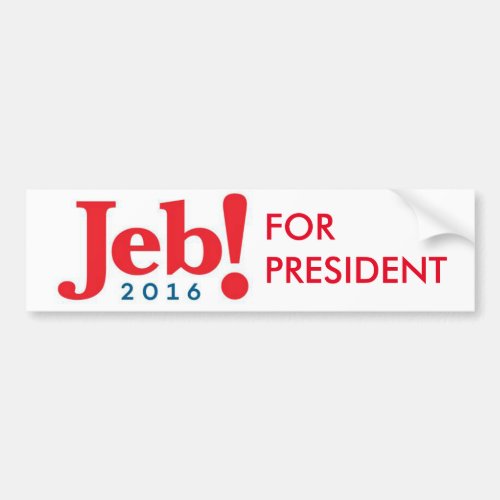 Jeb Bush for President 2016 bumper sticker