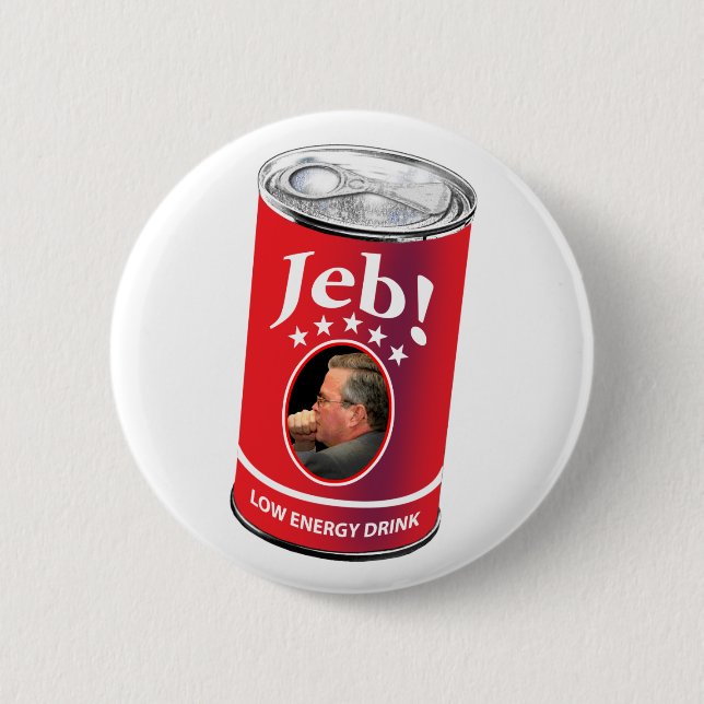 Jeb Bush for President Humor, Low Energy Drink Button (Front)