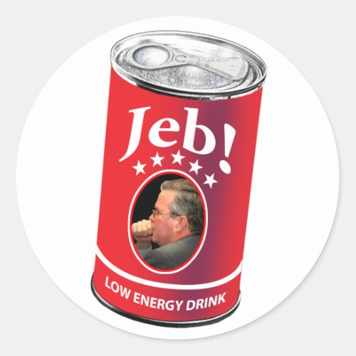 Jeb Bush for President Humor Low Energy Drink Classic Round Sticker