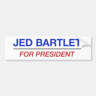 JED BARTLET for president bumper sticker