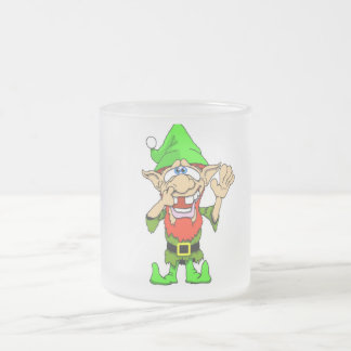 Jed the Twisted Elf Frosted Glass Coffee Mug