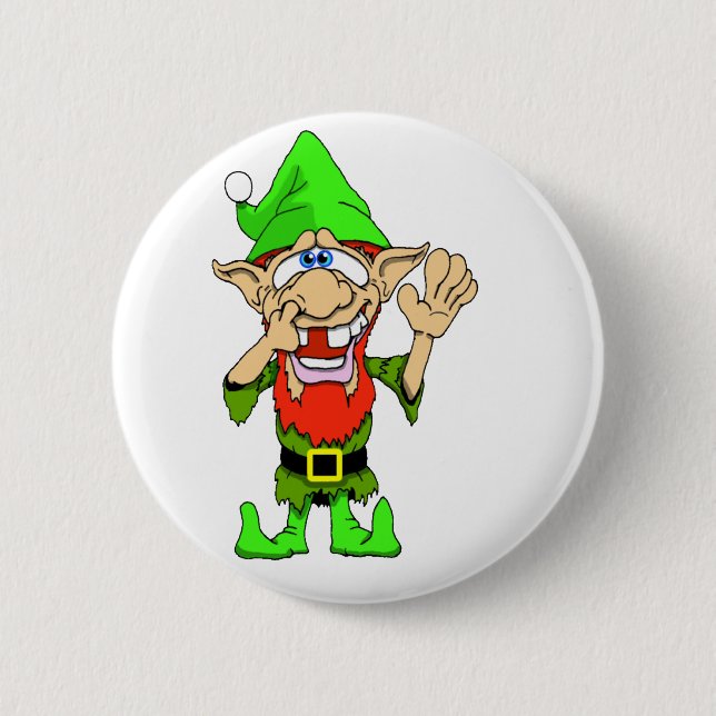 Jed the Twisted Elf Pinback Button (Front)