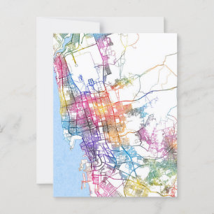Jeddah Saudi Arabia City Map Postcard