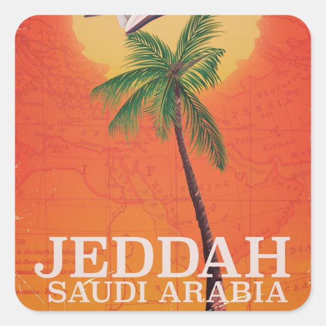 Jeddah Saudi Arabia Vacation poster Square Sticker (Front)