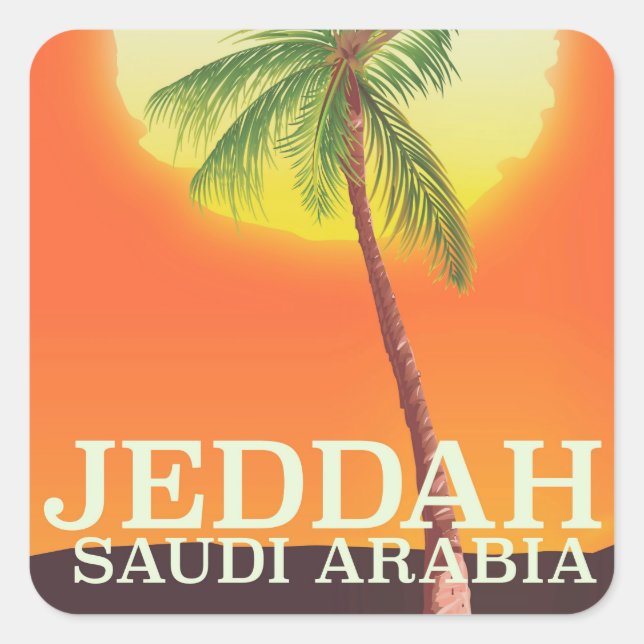 Jeddah Saudi Arabia Vacation poster Square Sticker (Front)