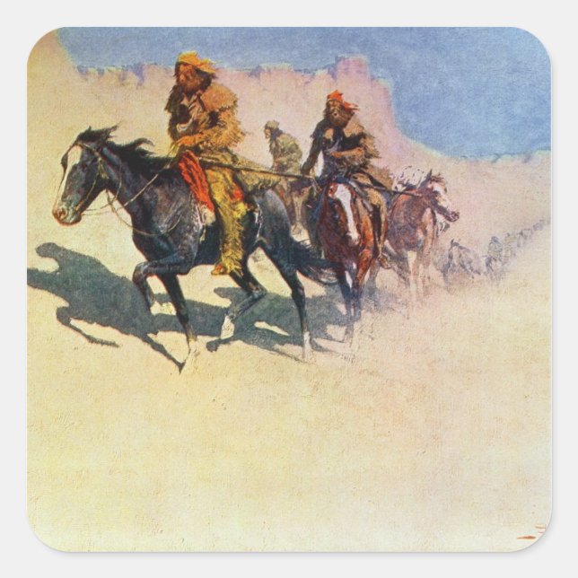 Jedediah Smith making his way across the desert Square Sticker (Front)