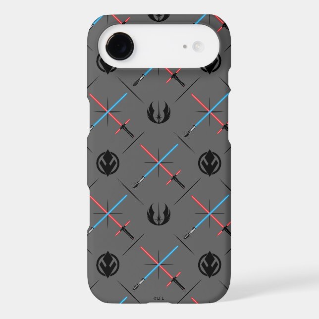 Jedi Vs Sith Lightsaber & Logo Pattern Case-Mate iPhone Case (Back)