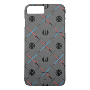 Jedi Vs Sith Lightsaber & Logo Pattern iPhone 8 Plus/7 Plus Case