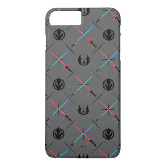 Jedi Vs Sith Lightsaber & Logo Pattern iPhone 8 Plus/7 Plus Case