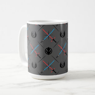 Jedi Vs Sith Lightsaber & Logo Pattern Coffee Mug