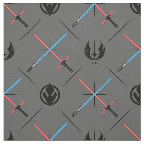 Jedi Vs Sith Lightsaber  Logo Pattern Fabric