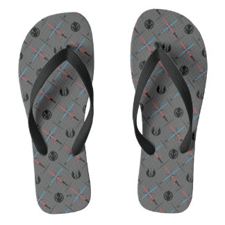 Jedi Vs Sith Lightsaber & Logo Pattern Flip Flops