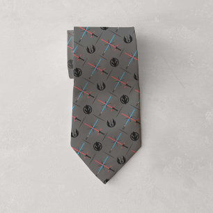 Jedi Vs Sith Lightsaber & Logo Pattern Neck Tie
