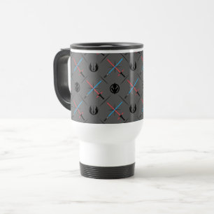 Jedi Vs Sith Lightsaber & Logo Pattern Travel Mug