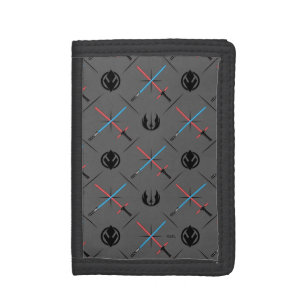 Jedi Vs Sith Lightsaber & Logo Pattern Trifold Wallet