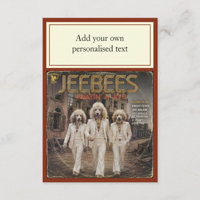 Jeebees Album: a Parody Advice Card (Front)