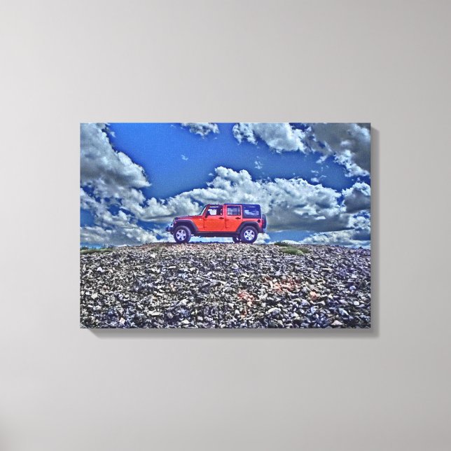 Jeep Adventure mountain canvas Print (Front)