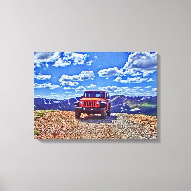 Jeep mountain adventure canvas print (Front)