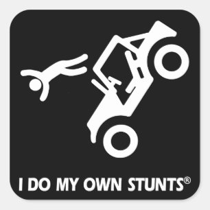Jeep My Own Stunts Square Sticker