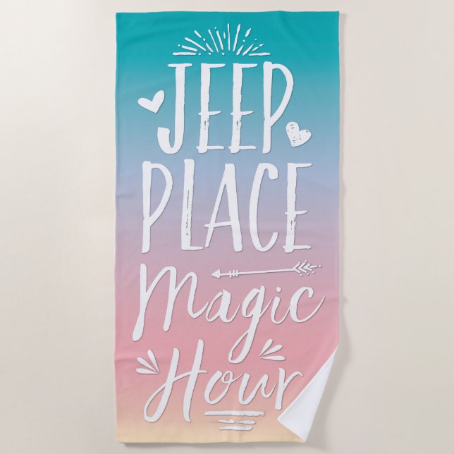 Jeep Place Magic Hour Beach Towel (Front)