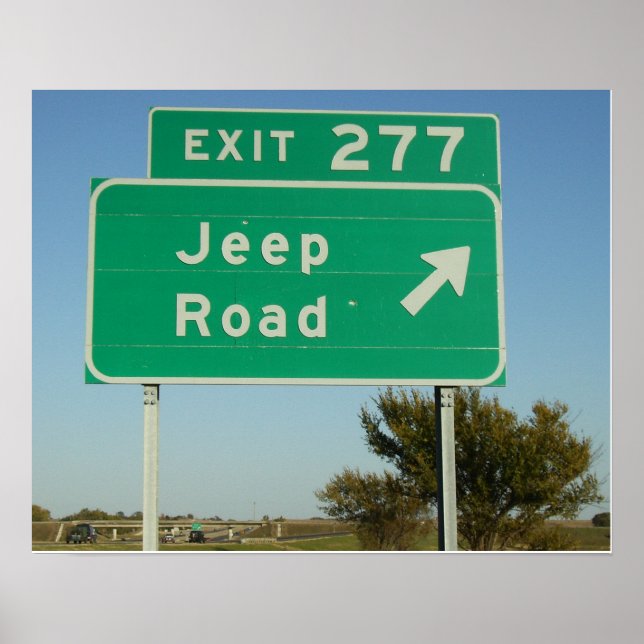 Jeep Road Sign Poster (Front)