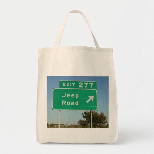 Jeep Road Sign Tote Bag (Front)