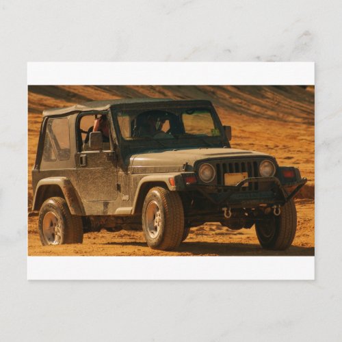 Jeep tj black postcard