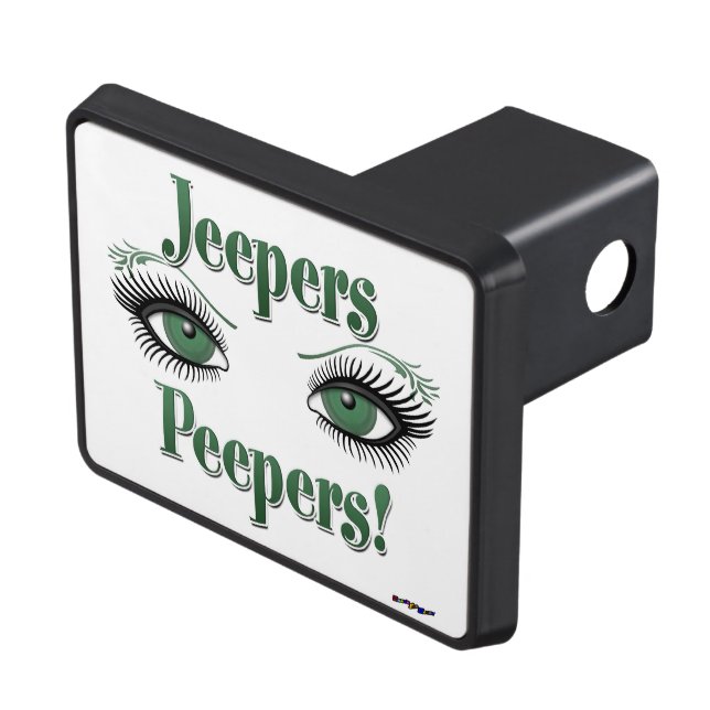 Jeepers Peepers - Green Eyes Tow Hitch Cover (Top Right)