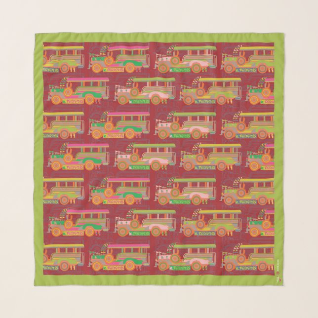 Jeepney 36x36-inch Chiffon Scarf in Avocado (Front)